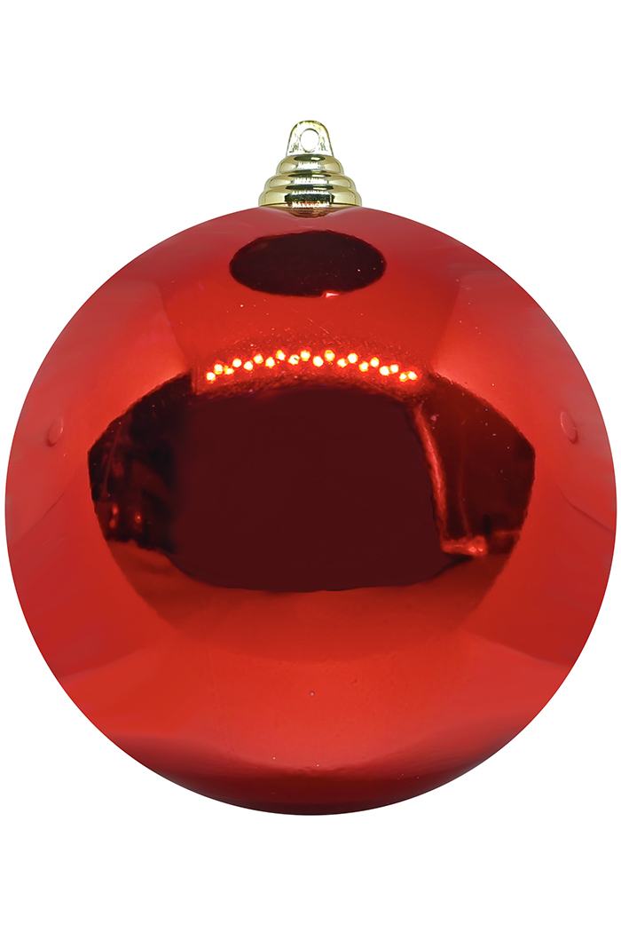 Шар пластиковый глянцевый от 12 до 25 см красный